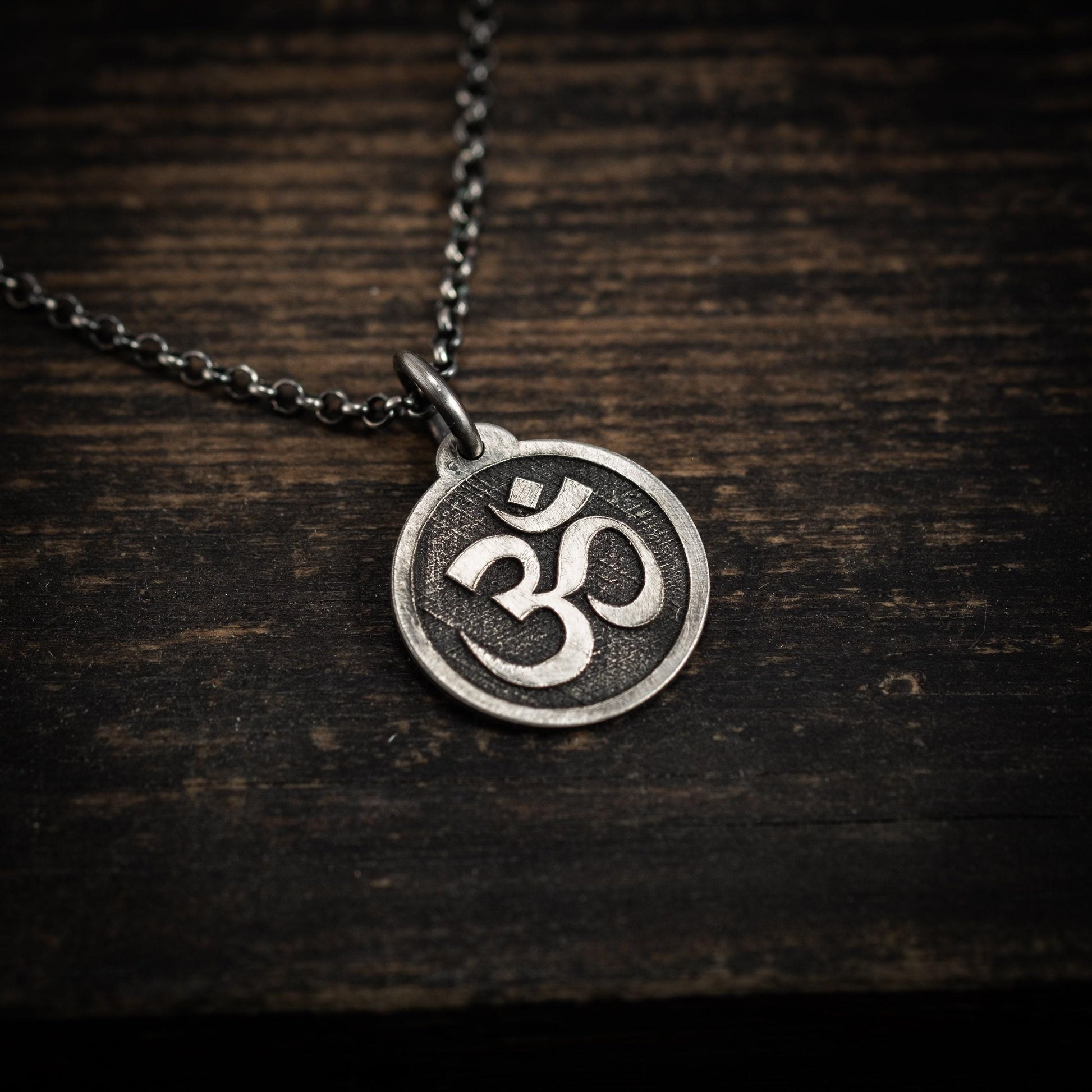 Om Silver Yoga Pendant Necklace, Buddhist Spiritual Jewelry, Meditation Gift for Him or Her