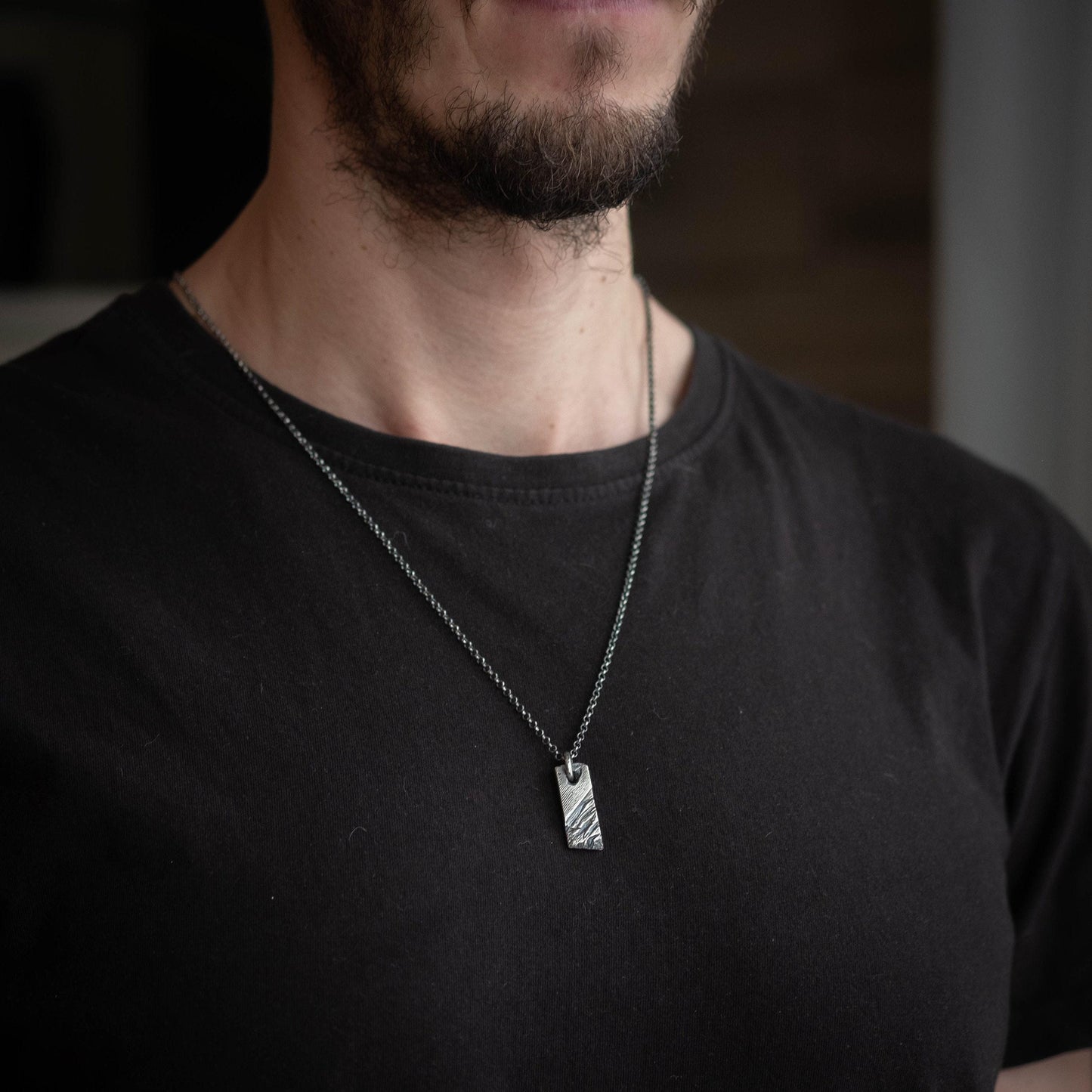 Handmade Rustic Men's Necklace, Anniversary Gift for Husband, Boyfriend Gift, Statement Necklace for Man