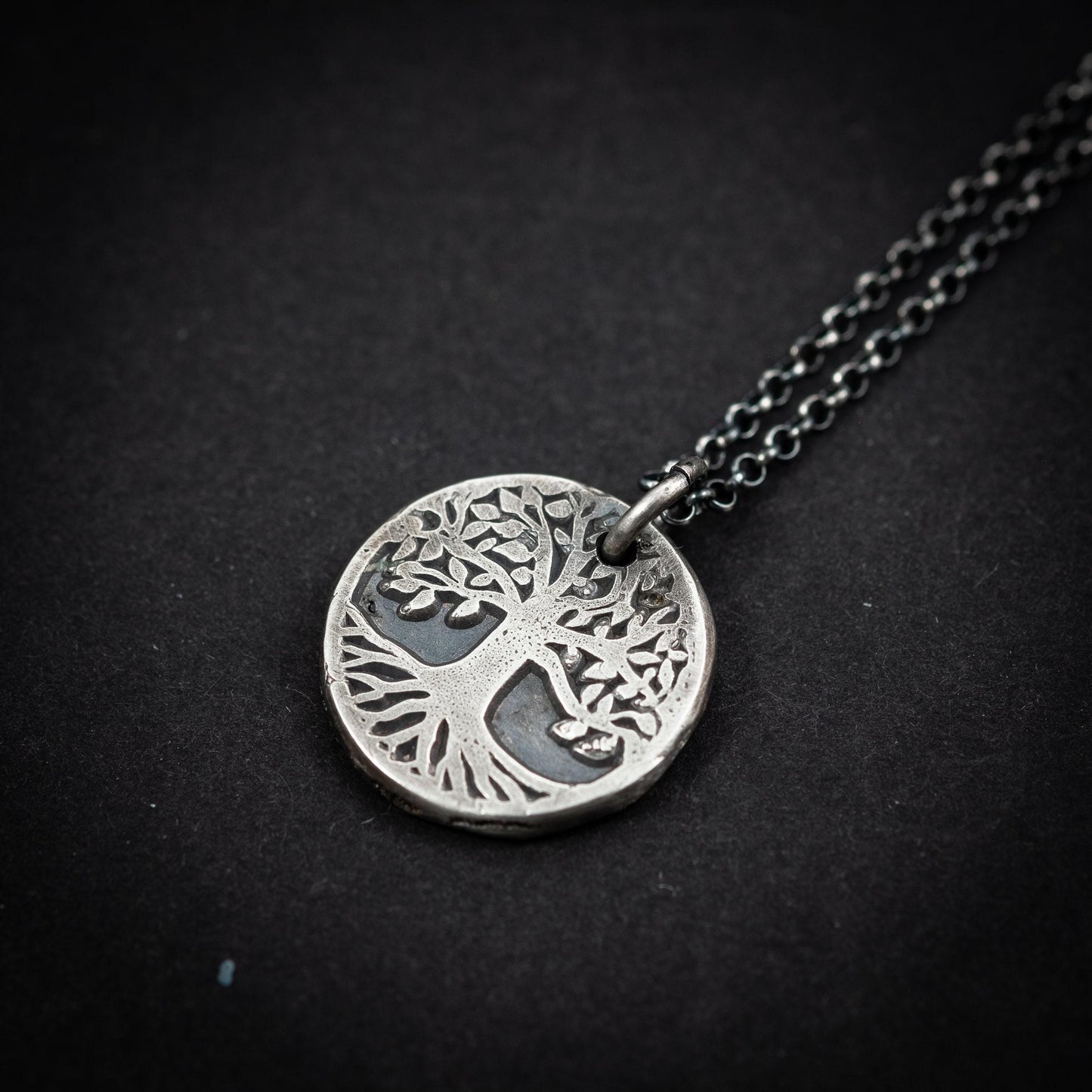 Norse Tree of Life Necklace, Sterling Silver (Oxidized Rustic Finish)