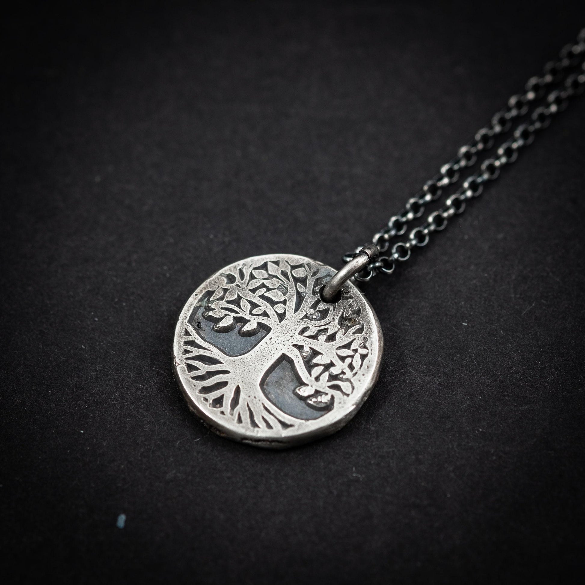 Norse Tree of Life Necklace, Sterling Silver (Oxidized Rustic Finish)