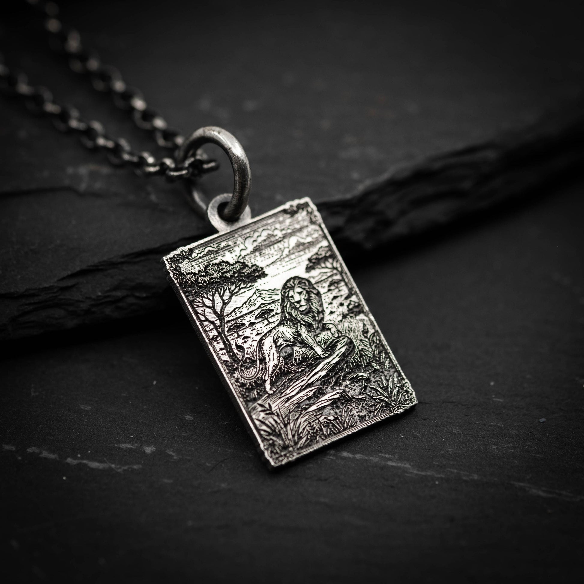 Sterling Lion Pendant Necklace — Leo Zodiac, Protective Amulet, Bold Lion Jewelry