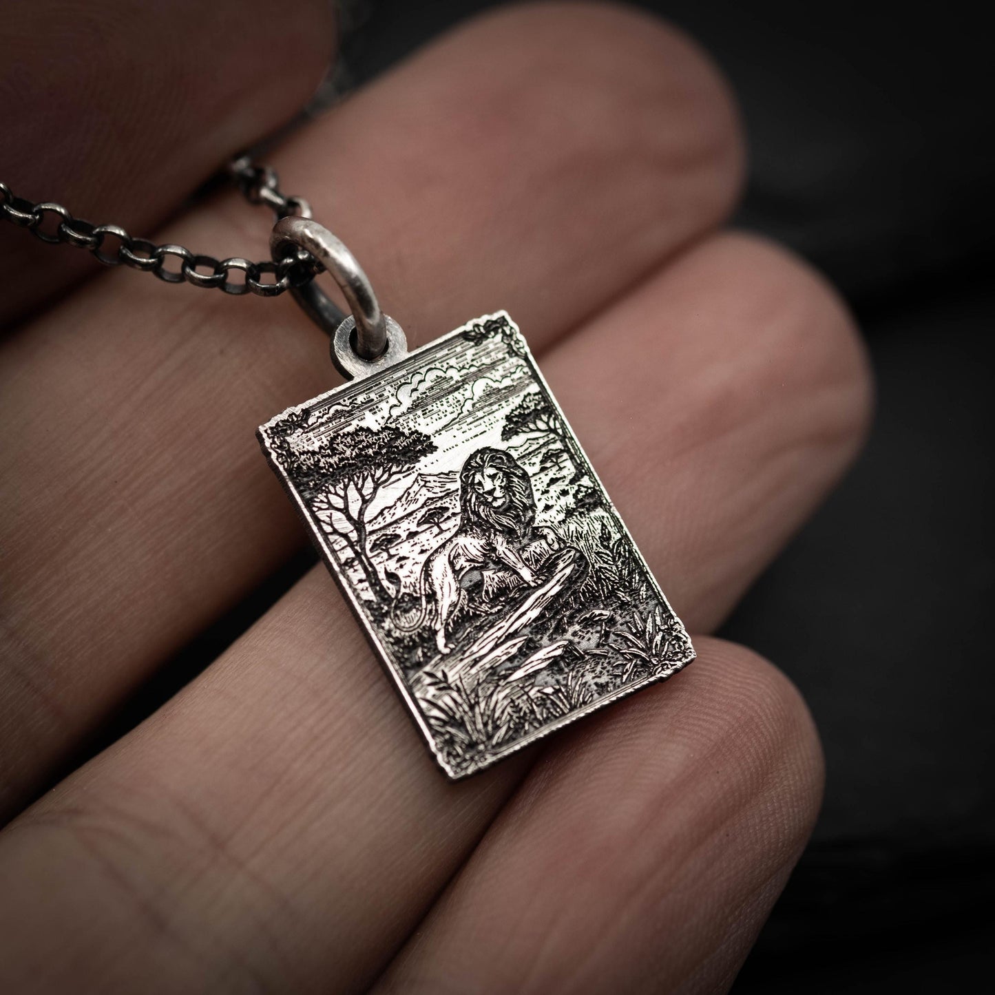 Sterling Lion Pendant Necklace — Leo Zodiac, Protective Amulet, Bold Lion Jewelry