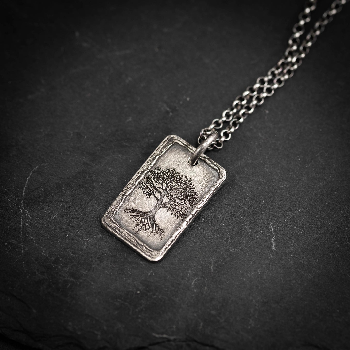 Tree of Life Necklace in Silver, Handmade Nature Pendant, Unique Rustic Jewelry Gift for Him or Her