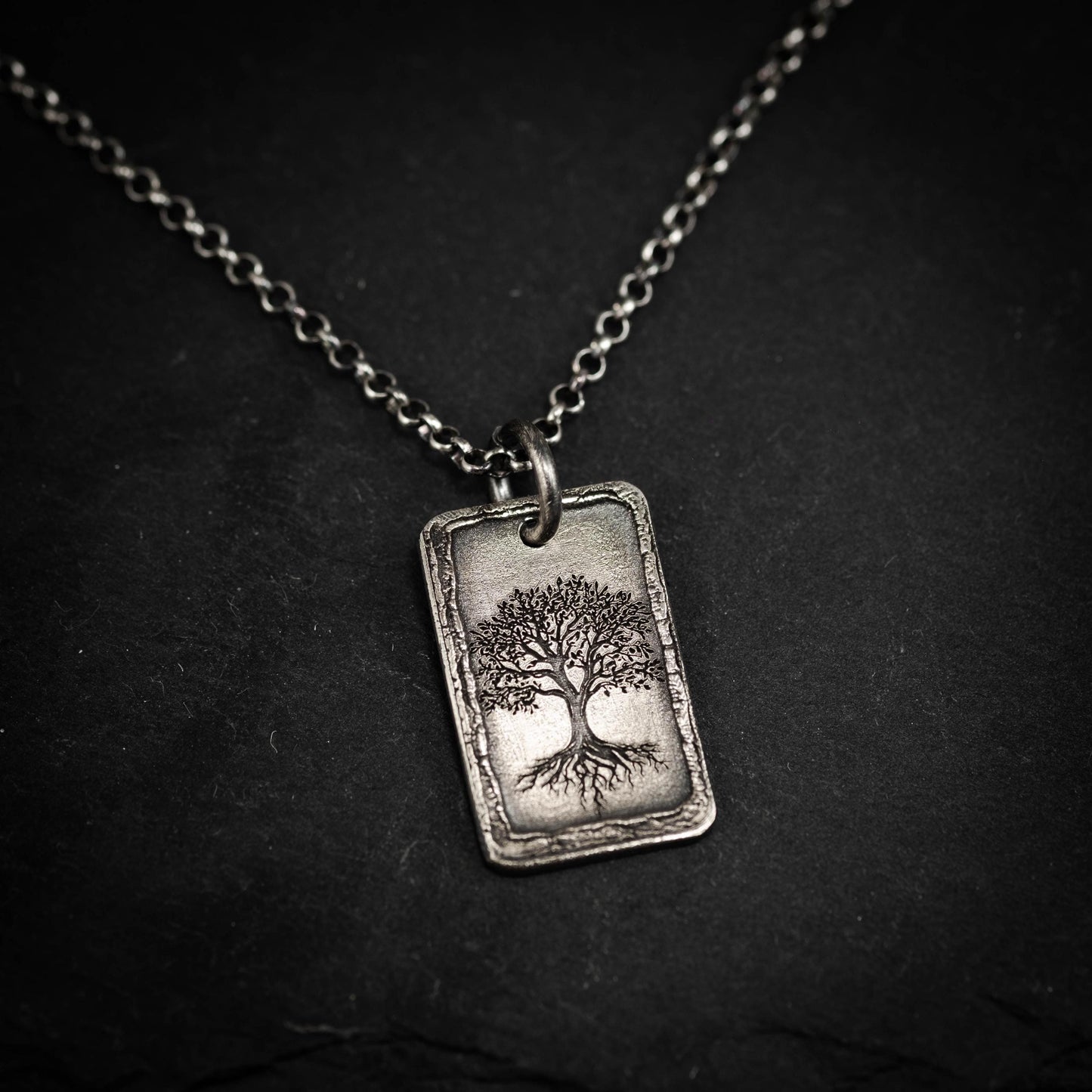 Tree of Life Necklace in Silver, Handmade Nature Pendant, Unique Rustic Jewelry Gift for Him or Her