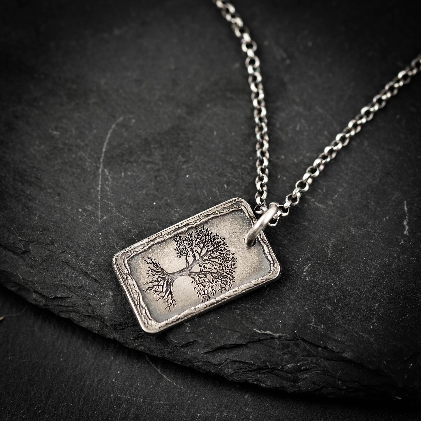 Tree of Life Necklace in Silver, Handmade Nature Pendant, Unique Rustic Jewelry Gift for Him or Her