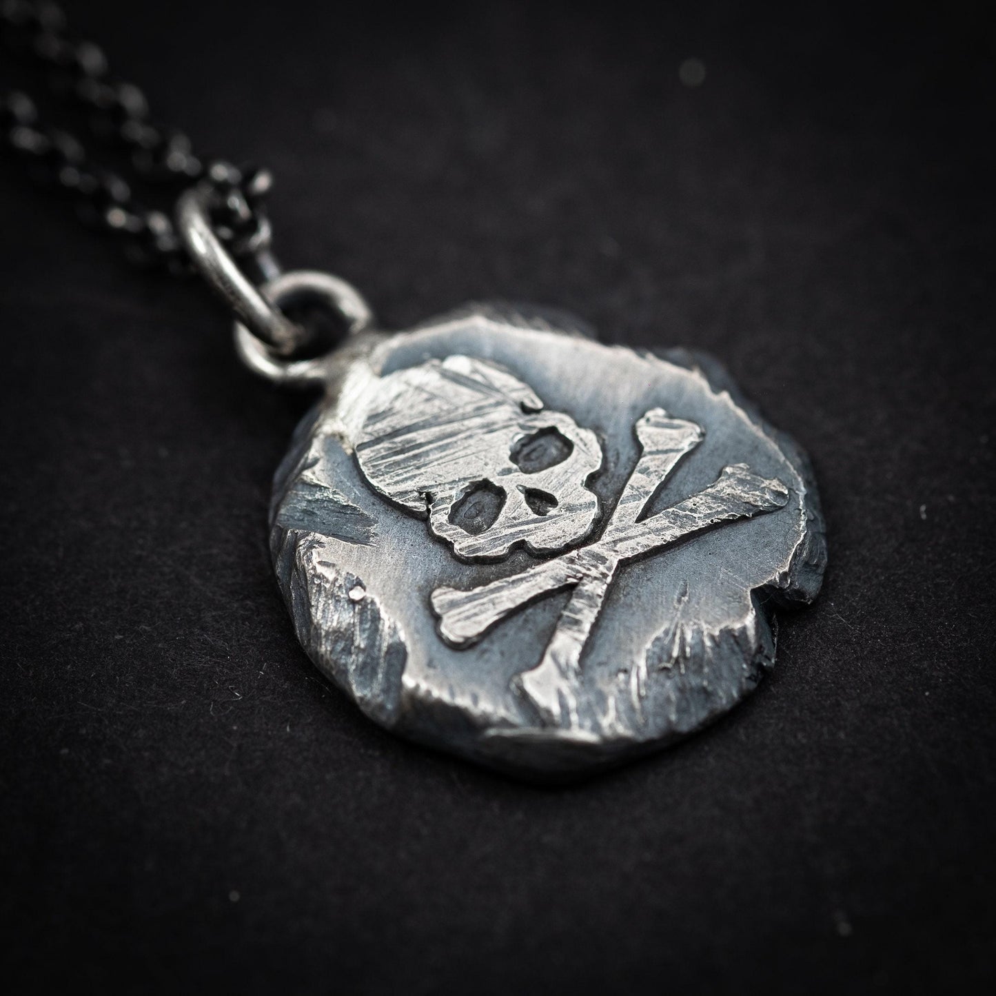 Rustic mens Silver Skull necklace, Memento Mori Oxidized Handmade jewelry, Boyfriend gift, Unique Gift for him, Mens gift, Husbant gift