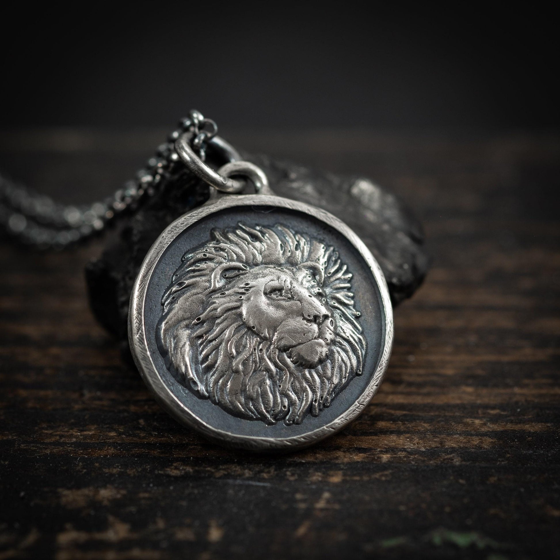 Mens Silver Lion Pendant Necklace, Personalized Lion Necklace, Gift for Leo man, Silver Lion Charm, Gift for Husband, Lion Gift Idea