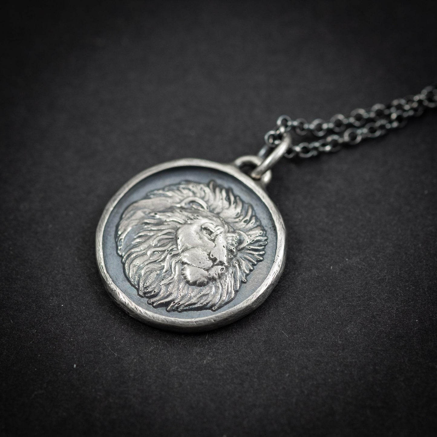 Mens Silver Lion Pendant Necklace, Personalized Lion Necklace, Gift for Leo man, Silver Lion Charm, Gift for Husband, Lion Gift Idea