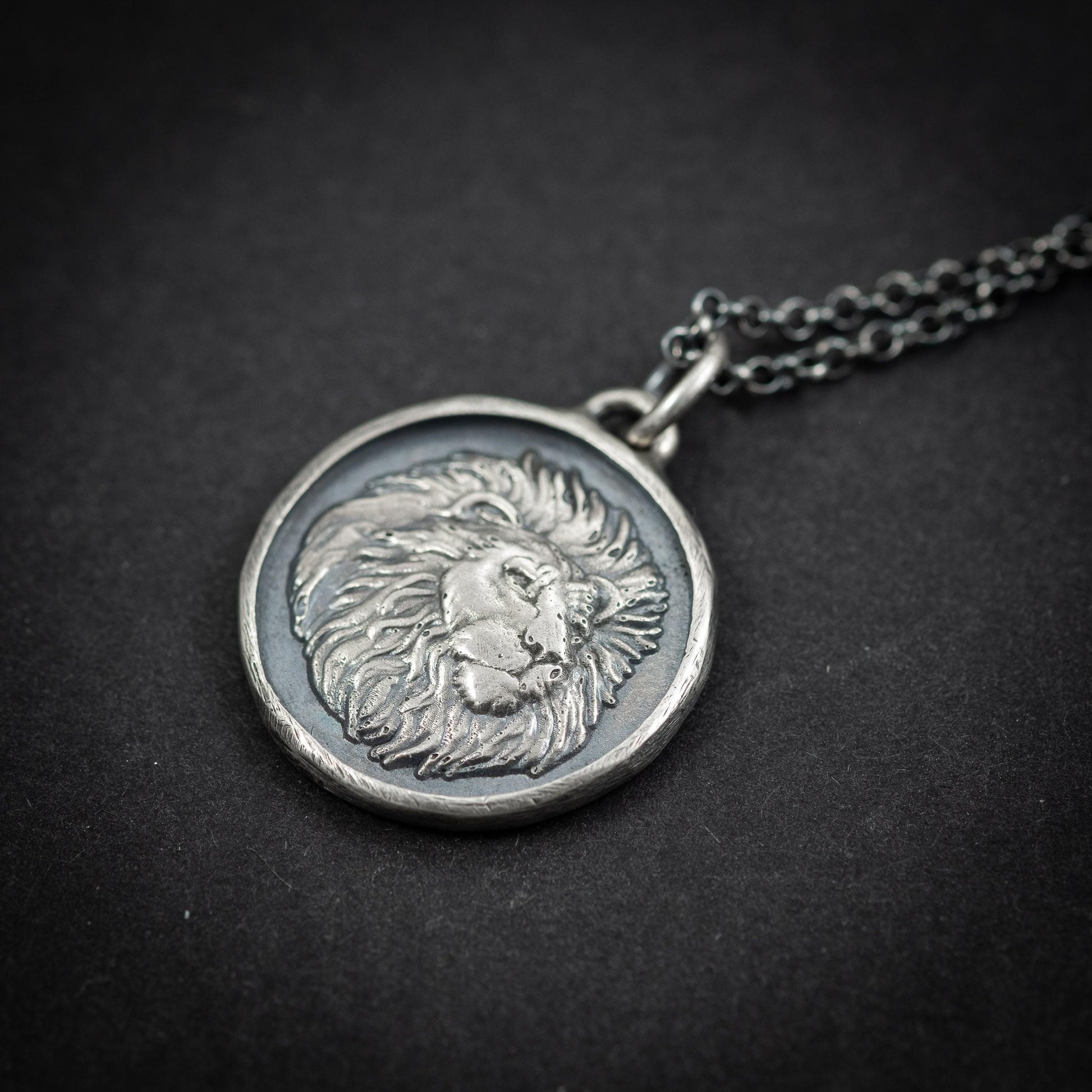 Mens Silver Lion Pendant Necklace, Personalized Lion Necklace, Gift for Leo man, Silver Lion Charm, Gift for Husband, Lion Gift Idea