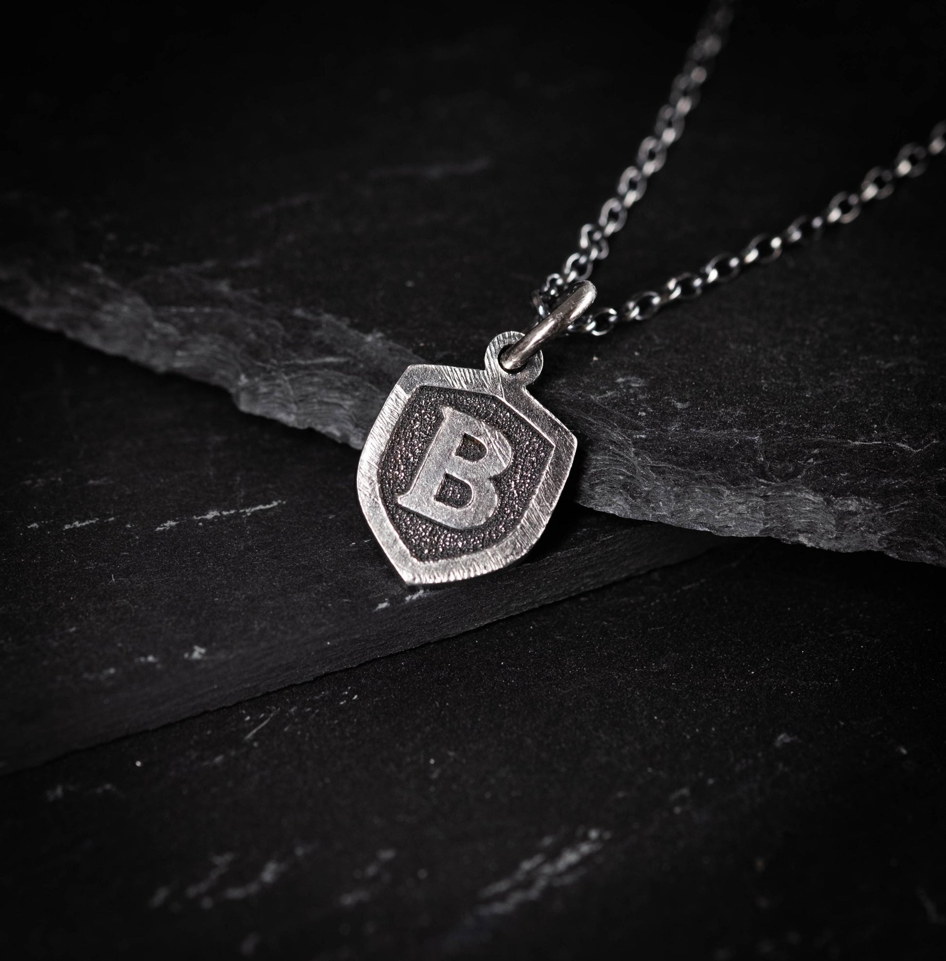 Men's silver initial necklace, Custom Letter gift For Men, Personalized Jewelry, Gift For Him