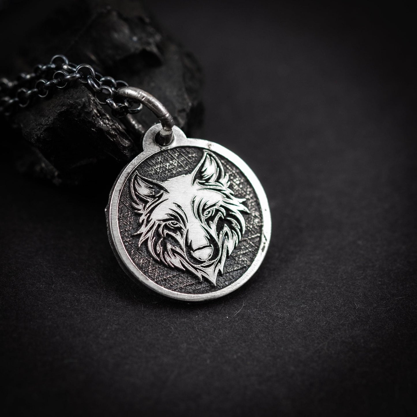 Wild Wolf Silver Men Necklace, Best Wolf Men Necklace, Nodric Wolf Charm Chain, Necklace For Men, Best Friend Gift Necklace