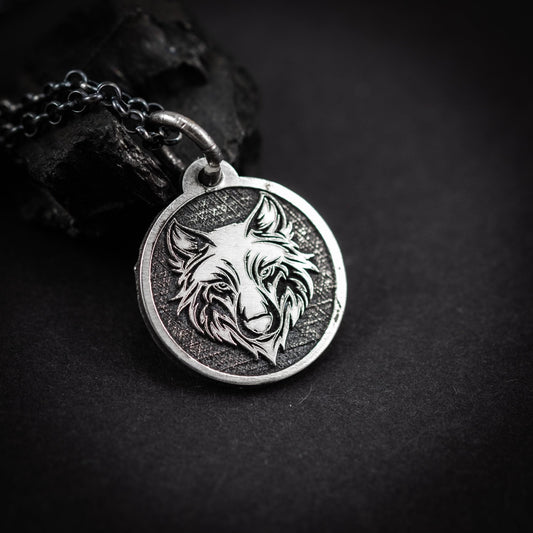 Wild Wolf Silver Men Necklace, Best Wolf Men Necklace, Nodric Wolf Charm Chain, Necklace For Men, Best Friend Gift Necklace