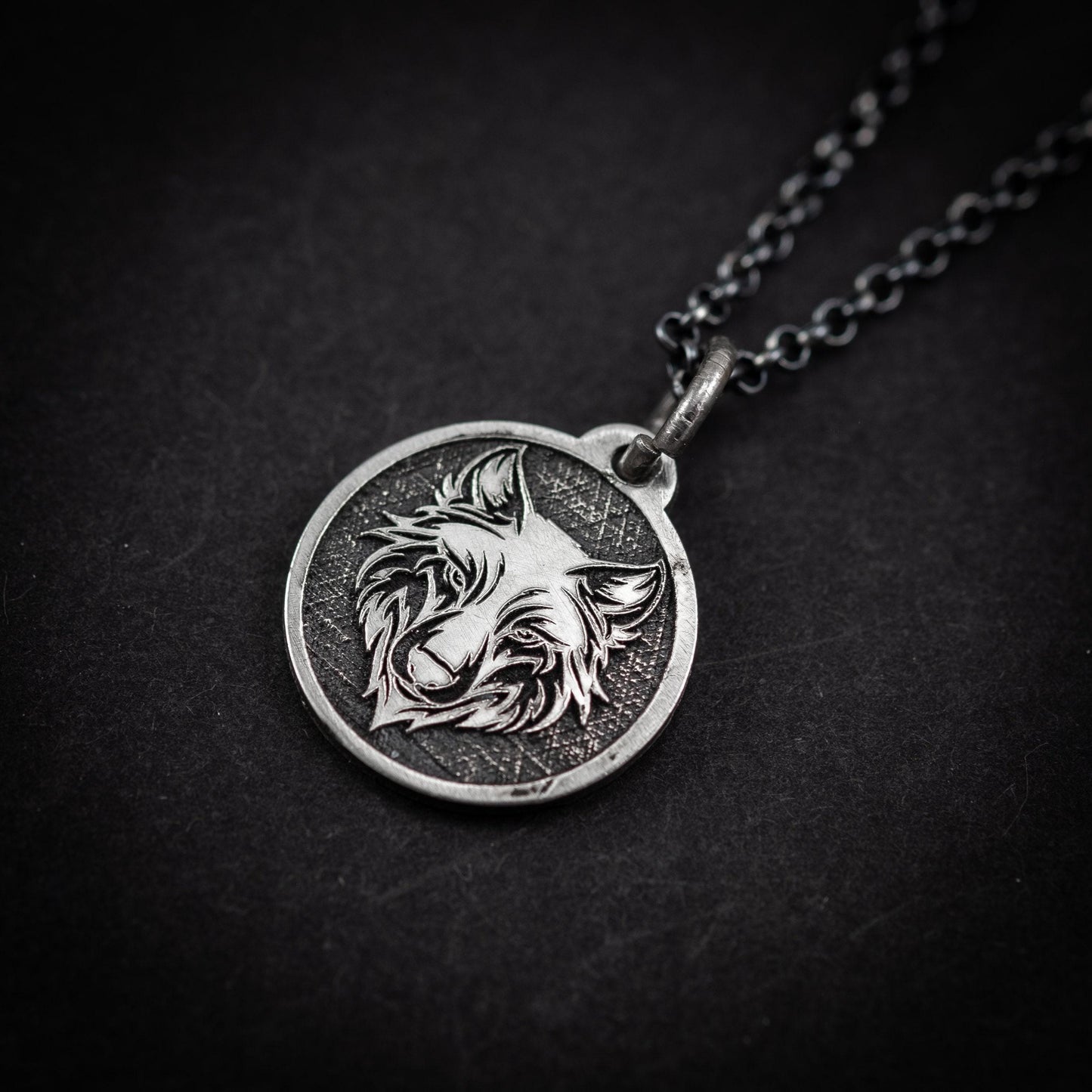 Wild Wolf Silver Men Necklace, Best Wolf Men Necklace, Nodric Wolf Charm Chain, Necklace For Men, Best Friend Gift Necklace