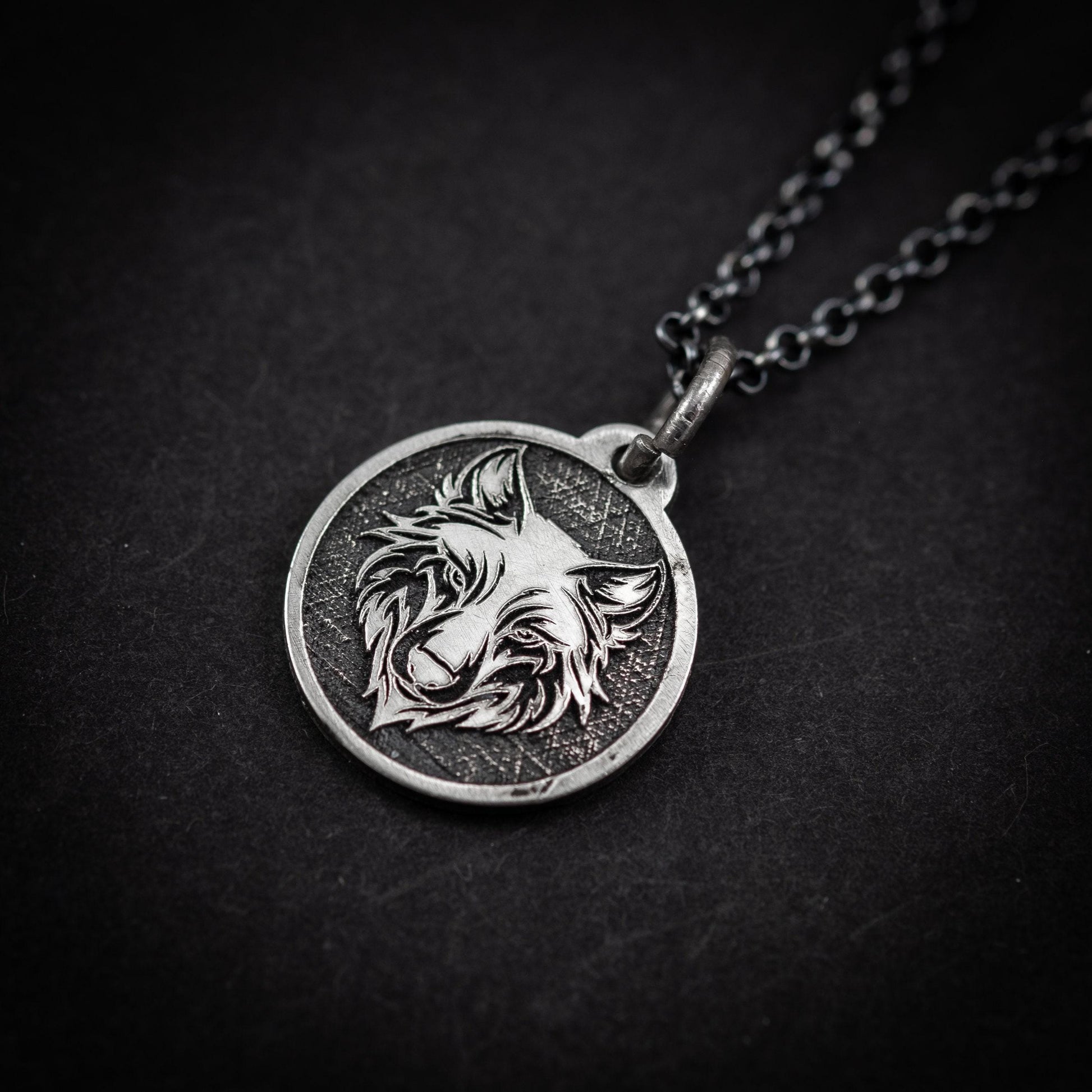Wild Wolf Silver Men Necklace, Best Wolf Men Necklace, Nodric Wolf Charm Chain, Necklace For Men, Best Friend Gift Necklace