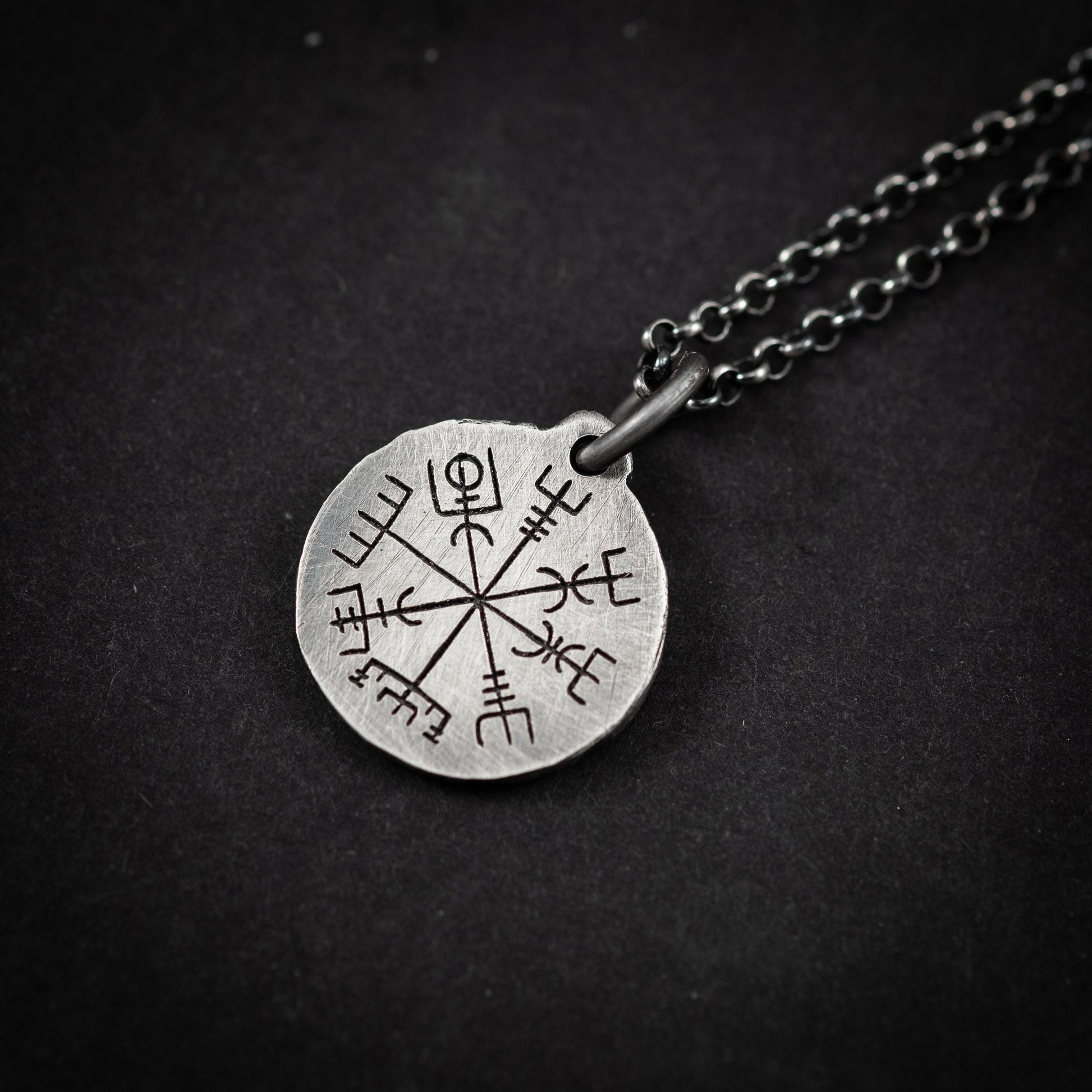 Silver Vegvisir Viking compass mens pendant necklace, Silver norse jewelry, Viking compass,mens gift, norse mythology, Personalized engraved