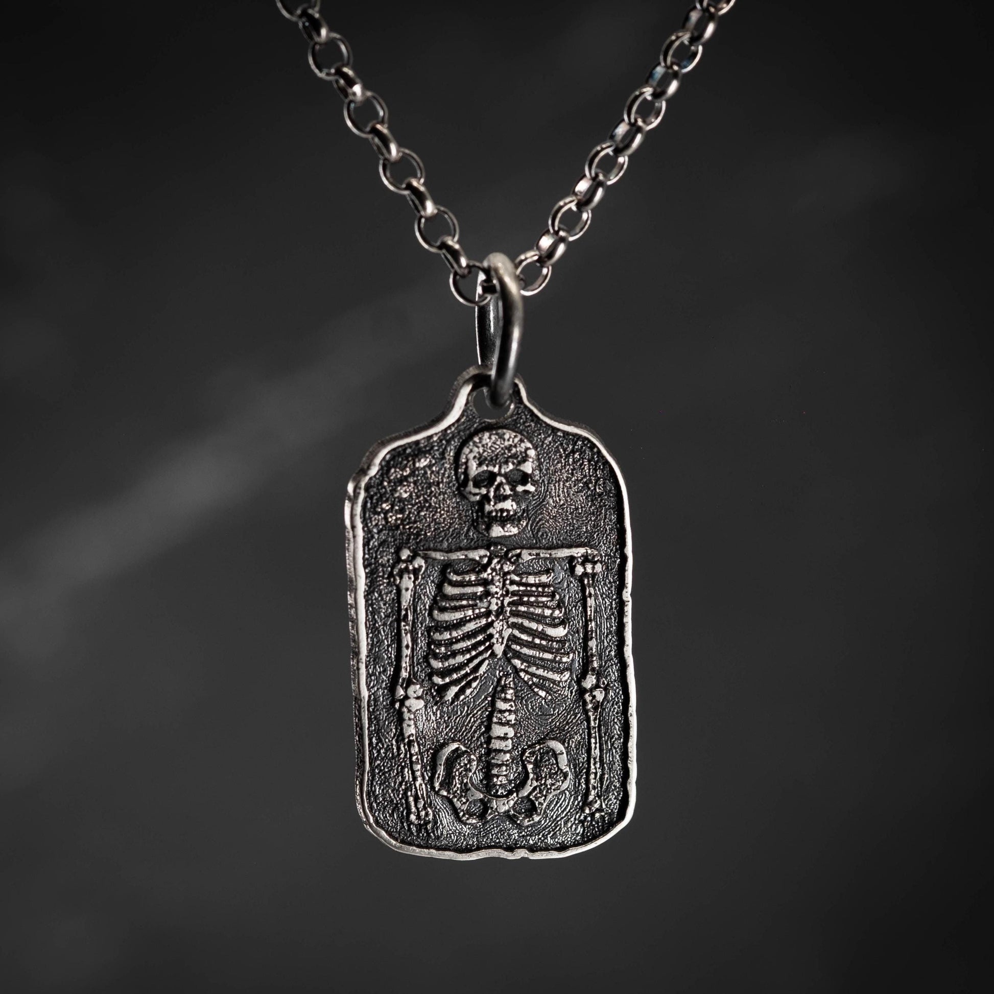 Skull Bones Necklace: Handmade Gothic Jewelry - Sterling Silver 925