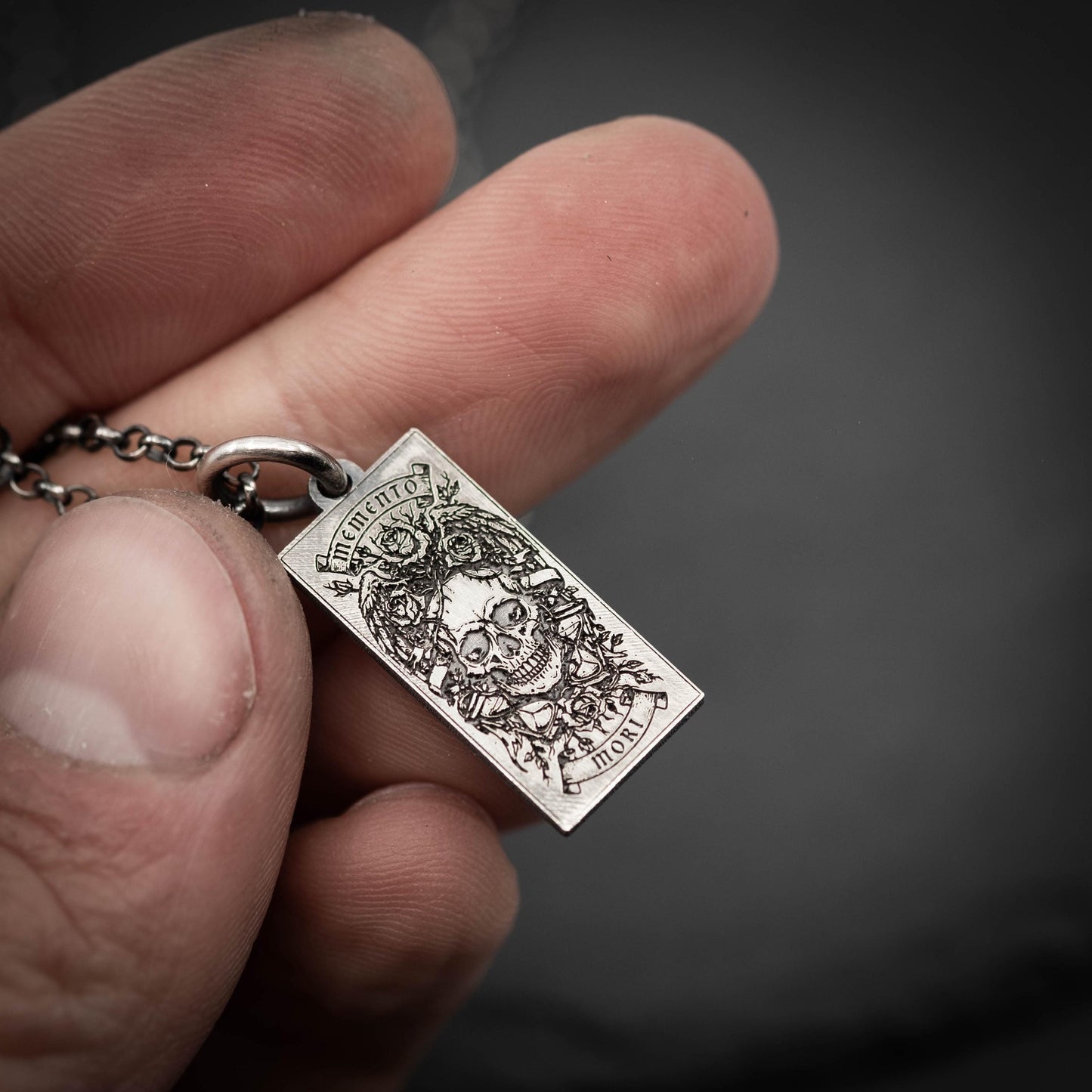 Skull Amulet Pendant: Gothic Memento Mori - Sterling Silver Jewelry