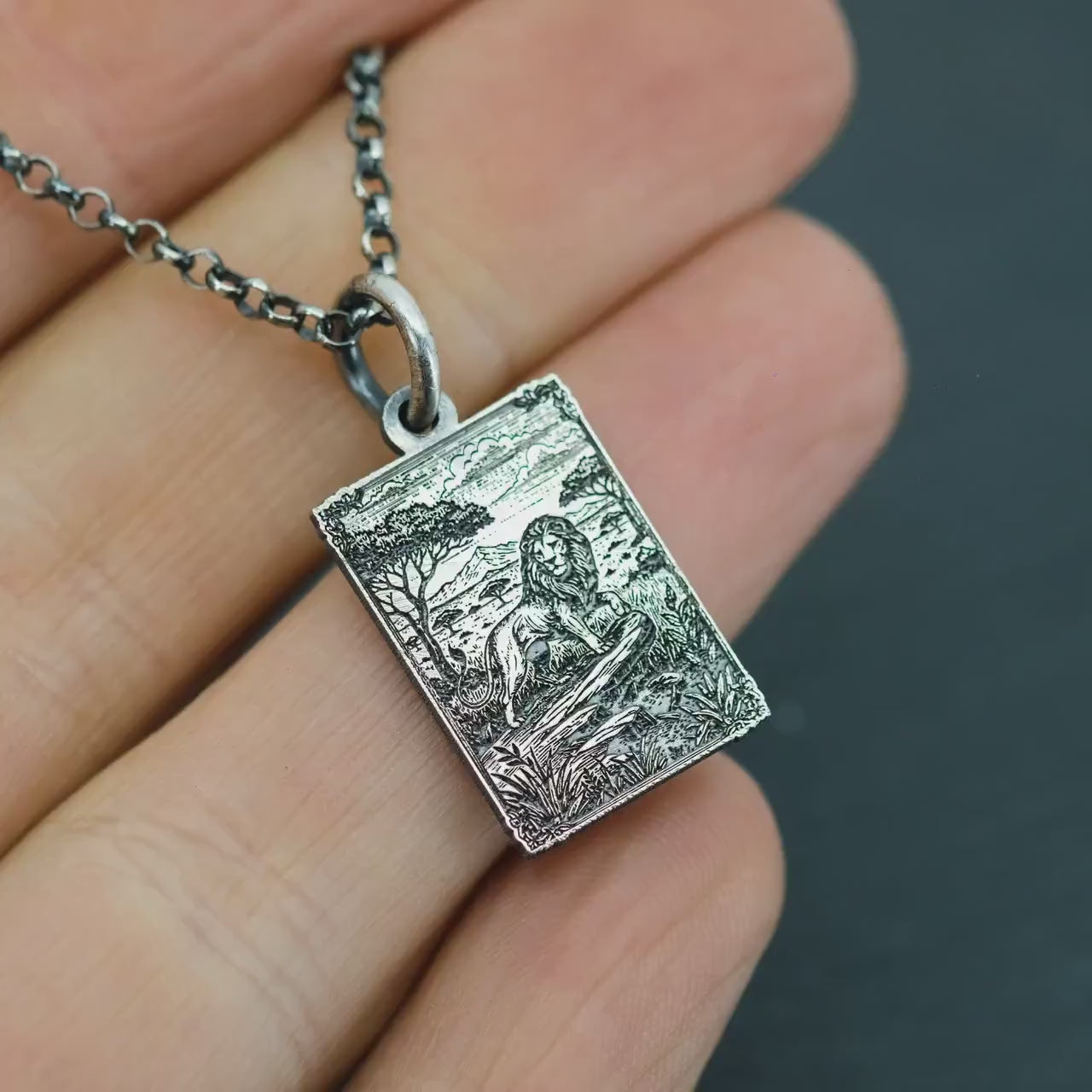 Sterling Lion Pendant Necklace — Leo Zodiac, Protective Amulet, Bold Lion Jewelry
