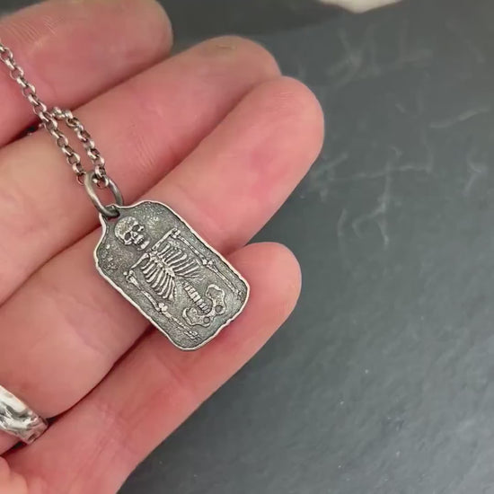 Skull Bones Necklace: Handmade Gothic Jewelry - Sterling Silver 925