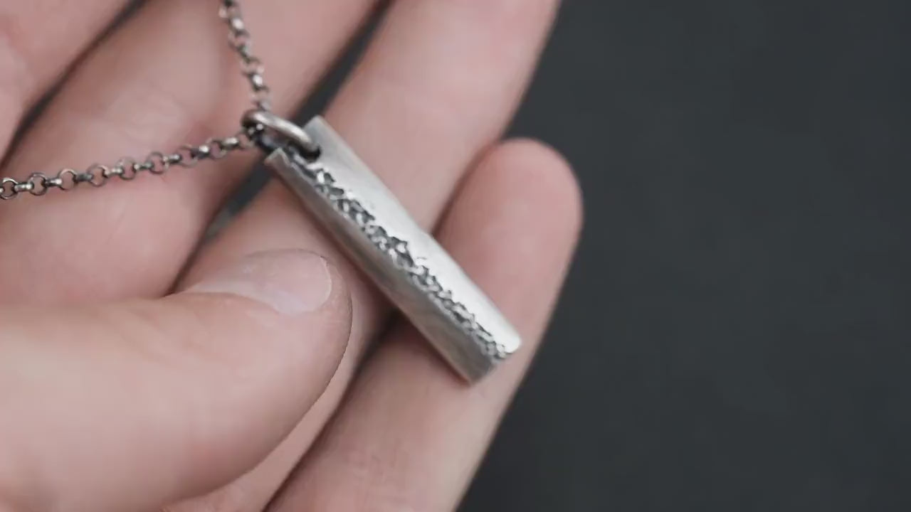 Oxidized Rustic Sterling Silver jewelry for men or women, Handmade Modern jewelry