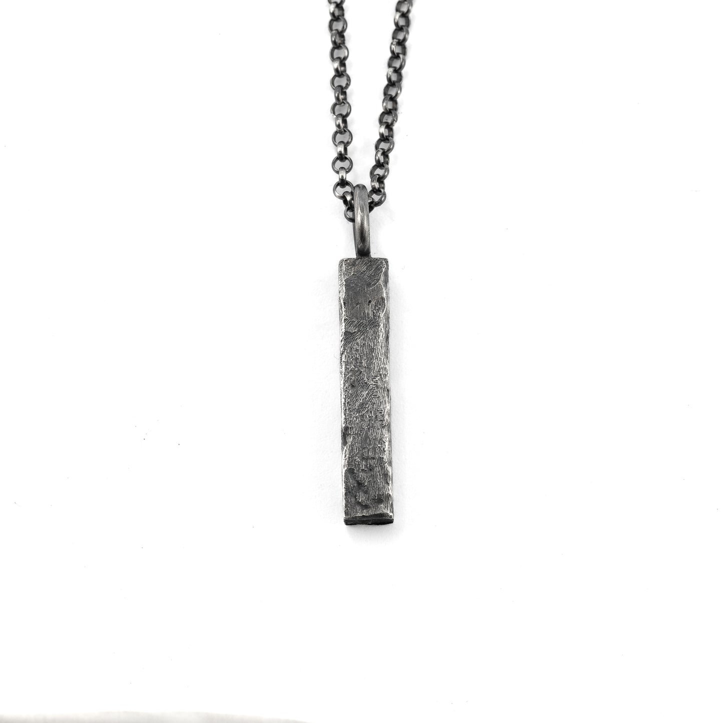 Silver Bar necklace with texture