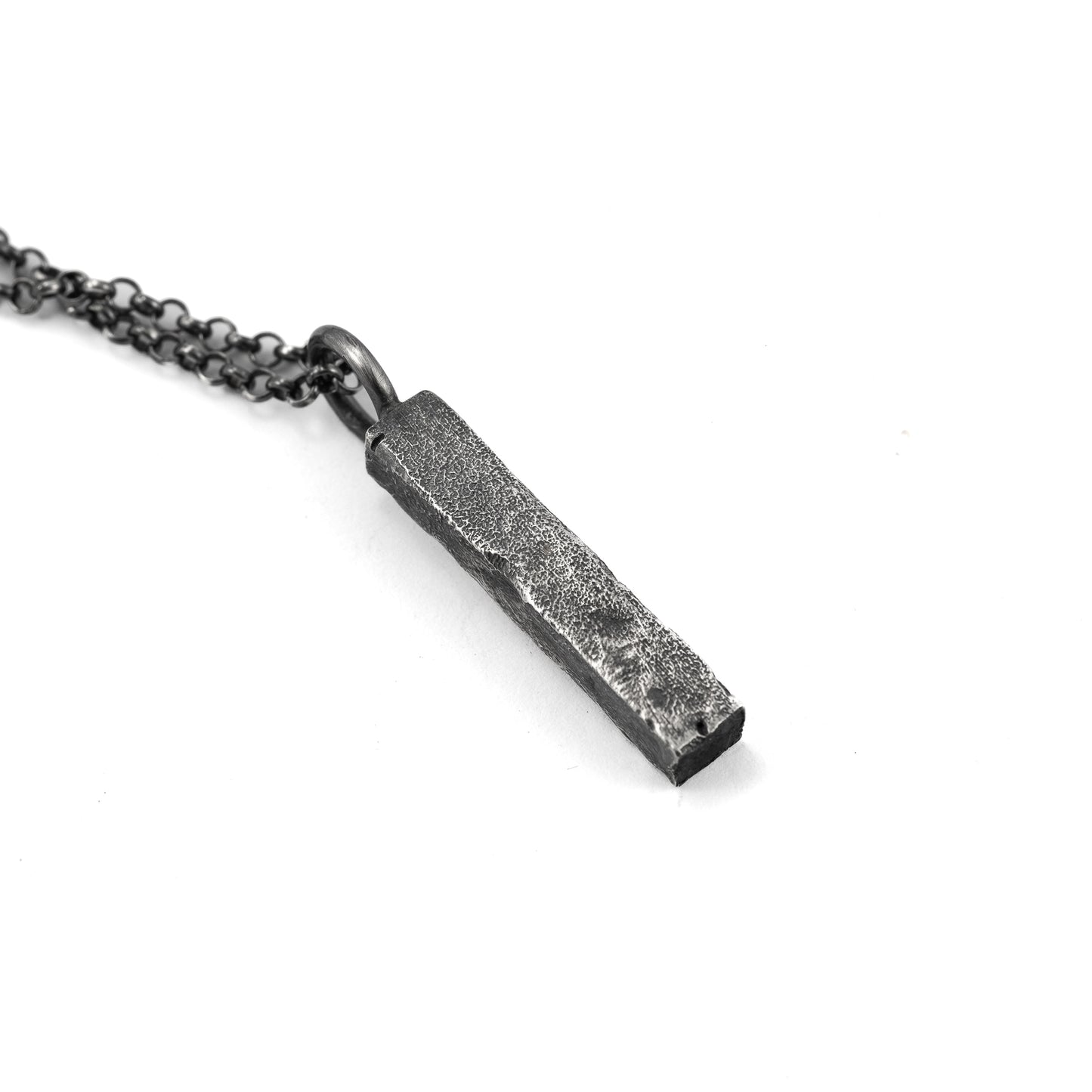 Silver Bar necklace with texture