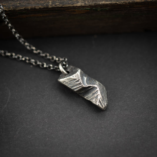 Rustic Silver Protection Mens Pendant necklace, Mountain necklace, Handmade nature jewelry,  Viking jewelry, Gift for him, Mens gift