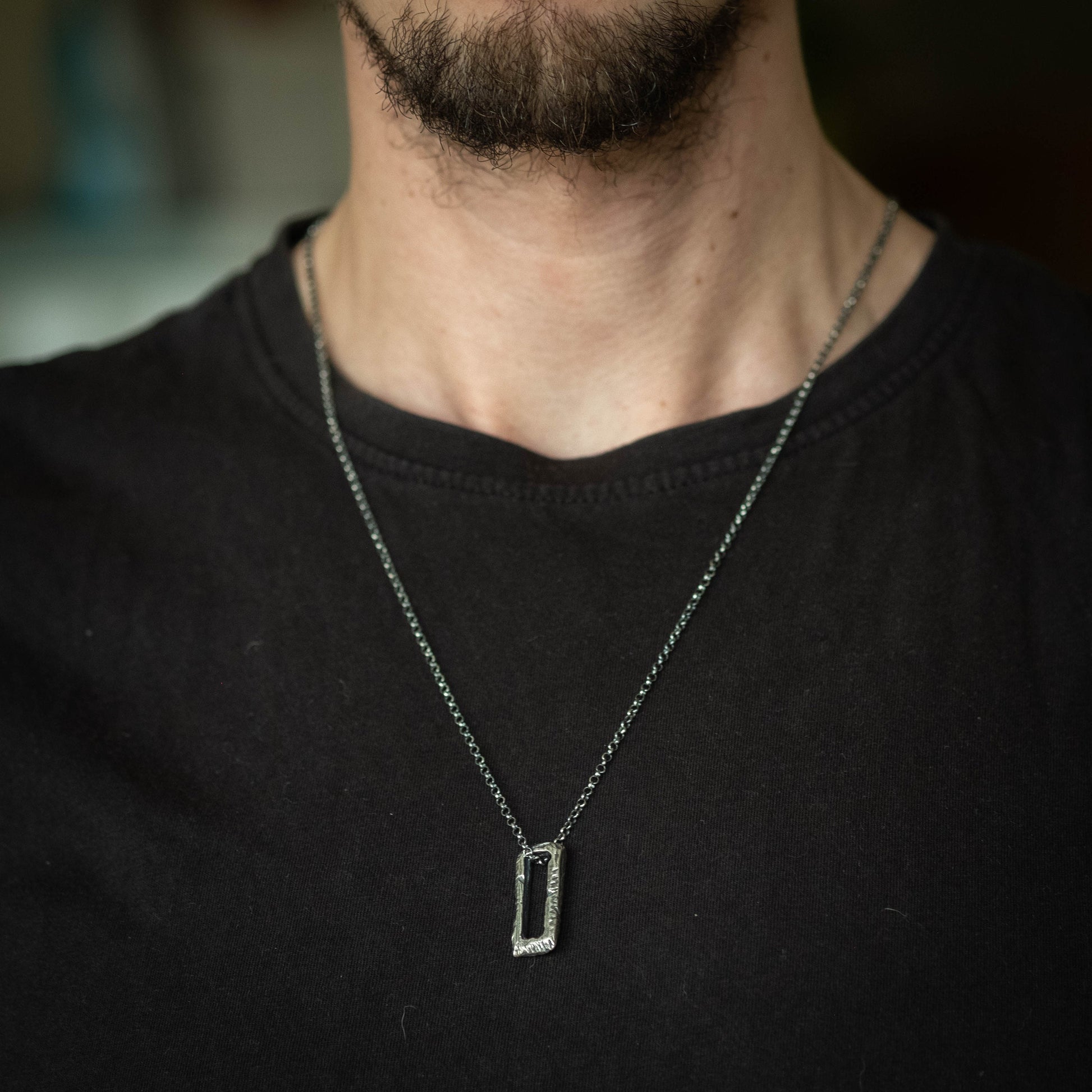 Unique mens Silver Necklace, Handmade Jewelry, Viking jewelry,  Gift for him, Mens gift, Boyfriend gift, Husbant gift, Gift for him