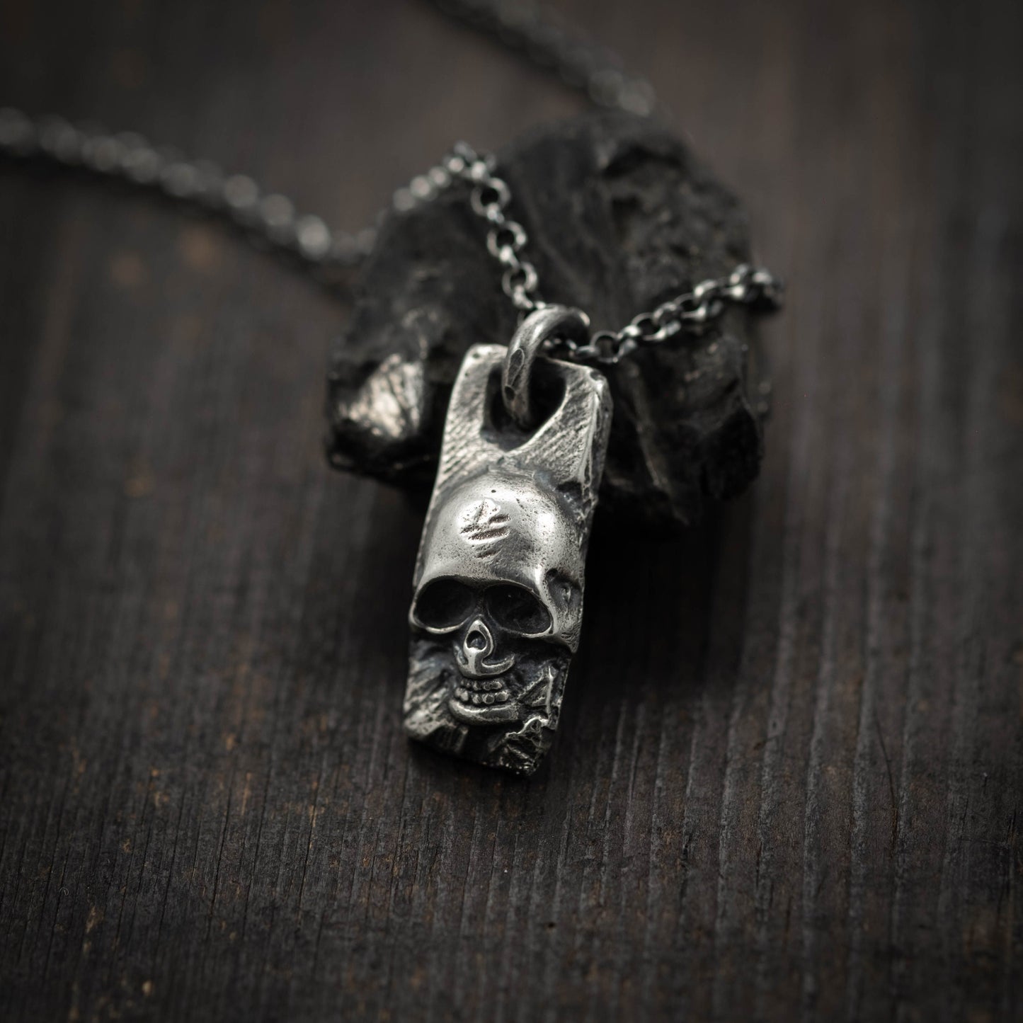 Skull Protection amulet Silver Necklace, Viking Handmade jewelry Unique Gift for him, Mens gift, Husband gift, Pagan jewelry, mens gift