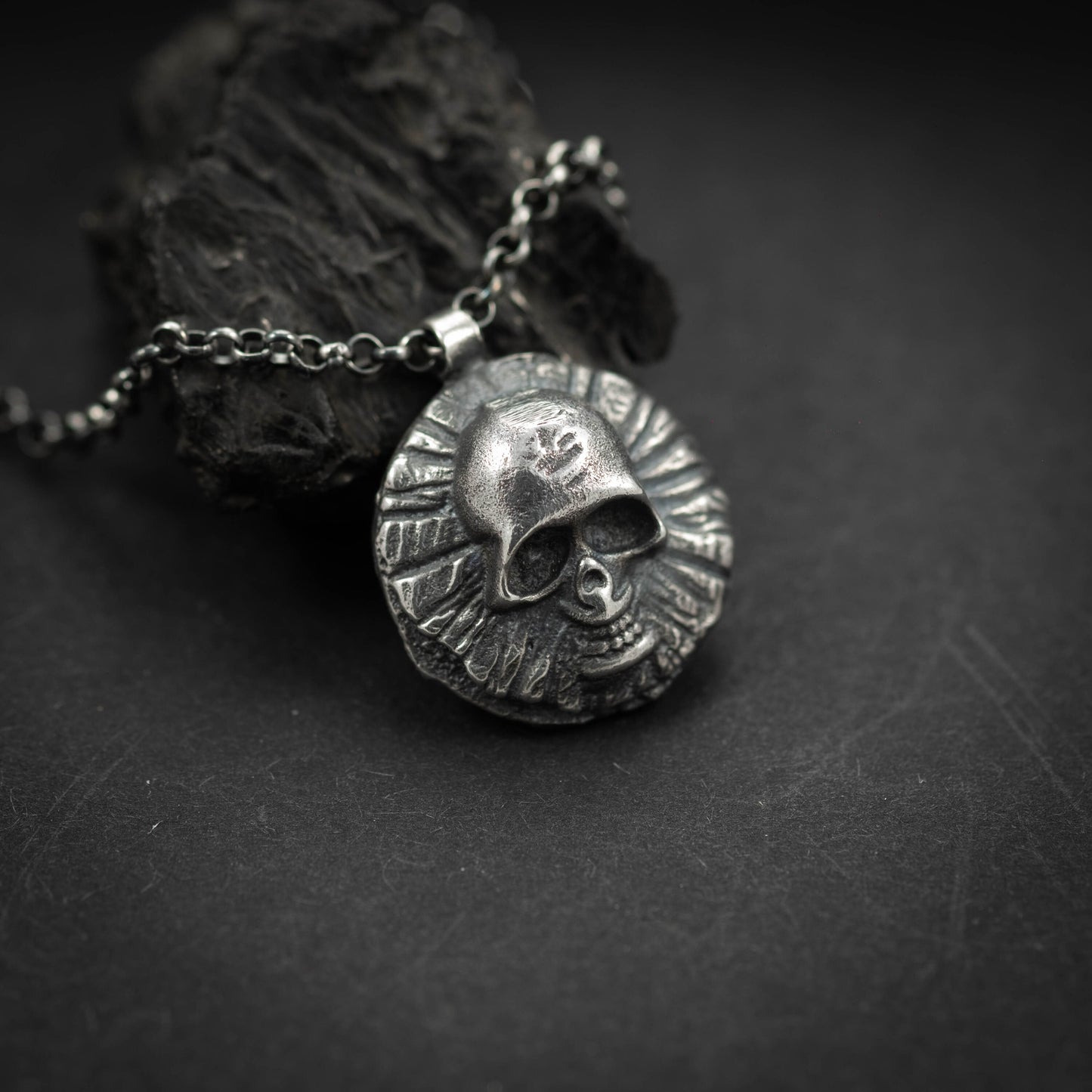 Skull Silver Necklace, Goth jewelry, Unique Gift for him, Mens gift, Viking Handmade jewelry, Husbant gift, Pagan jewelry, mens jewelry gift