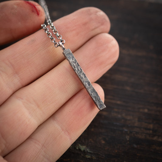 Mens silver Necklace, Handmade Silver jewelry,  Minimalist jewelry, Christmas boyfriend gift, Unique gifts,  Husband gift, Gift for him