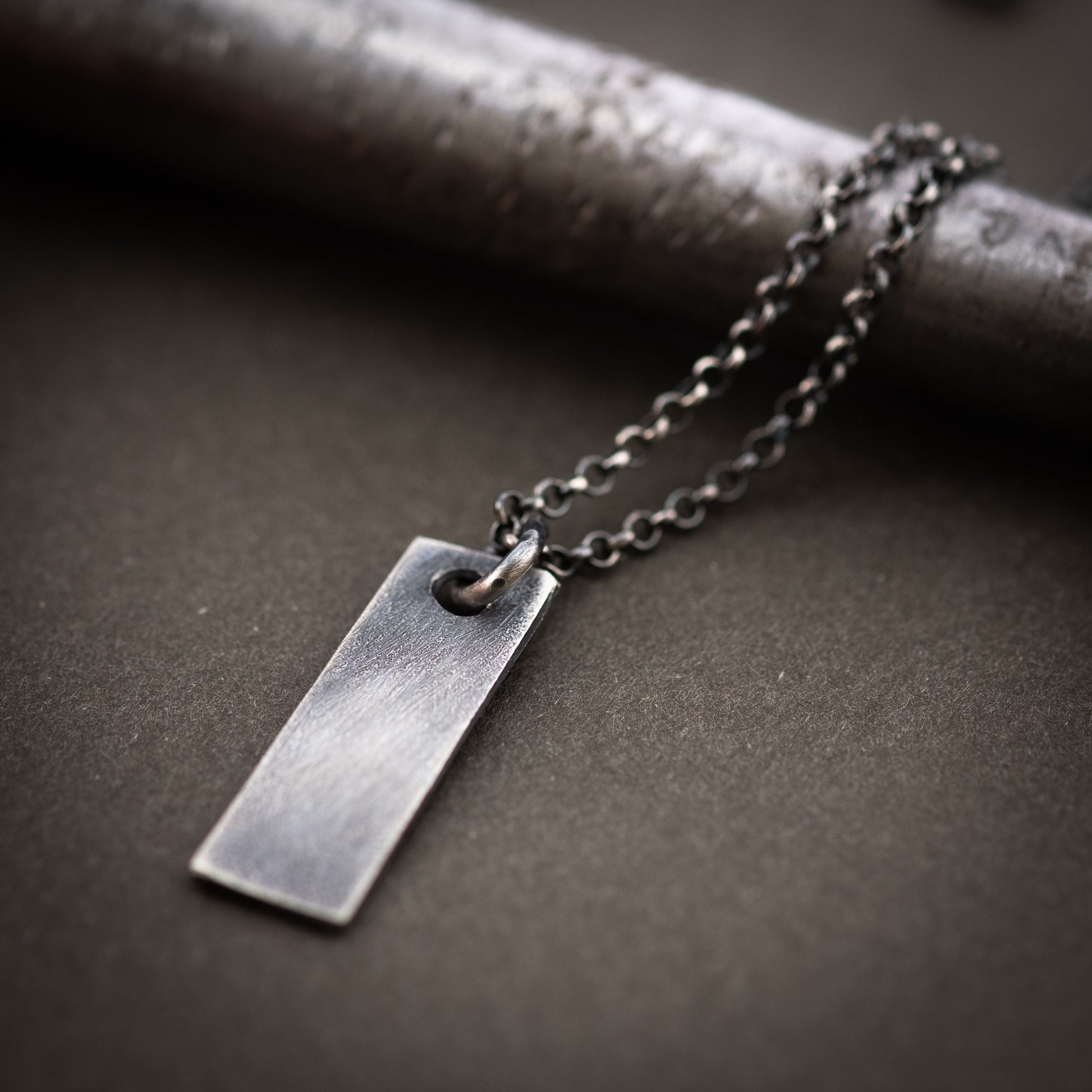 Rustic Handmade Silver necklace, Mens silver jewelry,  Minimalist jewelry, boyfriend gift, Unique gifts,  Husband gift, Gift for him