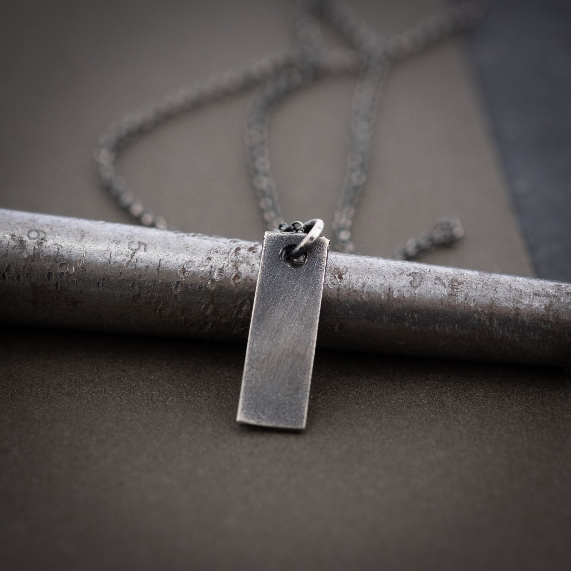 Rustic Handmade Silver necklace, Mens silver jewelry,  Minimalist jewelry, boyfriend gift, Unique gifts,  Husband gift, Gift for him