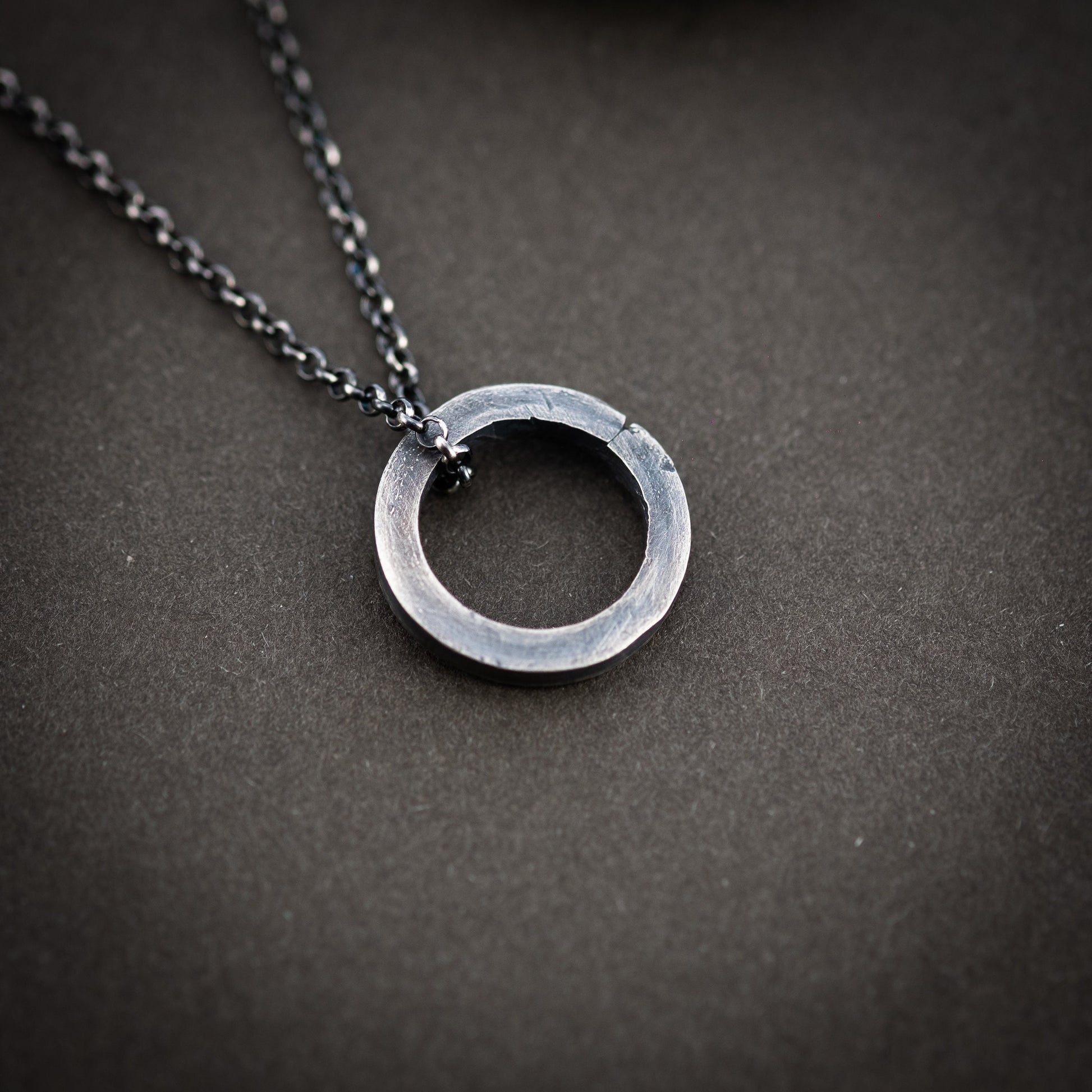 Mens Circle mens necklace, Minimalist Protection amulet, Viking Handmade Silver jewelry, Unique Gift for women, Boyfriend gift