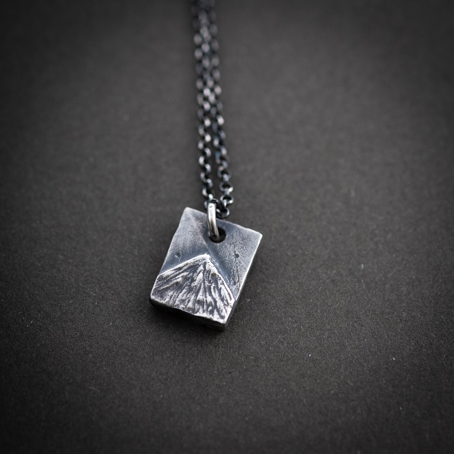 Mountain Silver Necklace, Wanderlust Hiking Adventure necklace, Travel Gifts, Mens pendant necklace, Handmade Nature jewelry