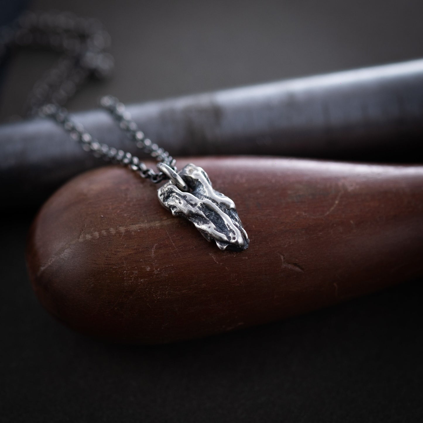 Rustic Mens Silver protection pendant necklace, Unique Mens gift,  Handmade Silver jewelry, Gift for him, Boyfriend gift, Husbant gift