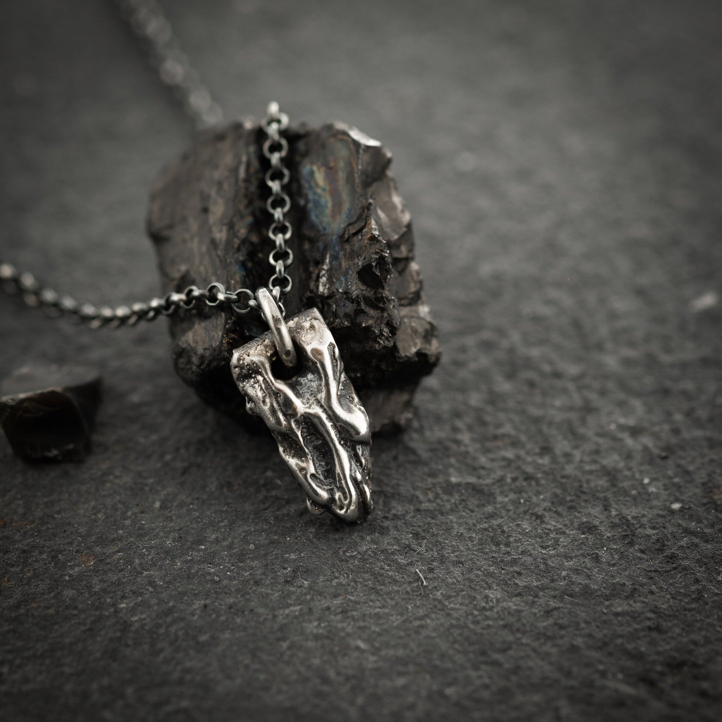 Rustic Mens Silver protection pendant necklace, Unique Mens gift,  Handmade Silver jewelry, Gift for him, Boyfriend gift, Husbant gift