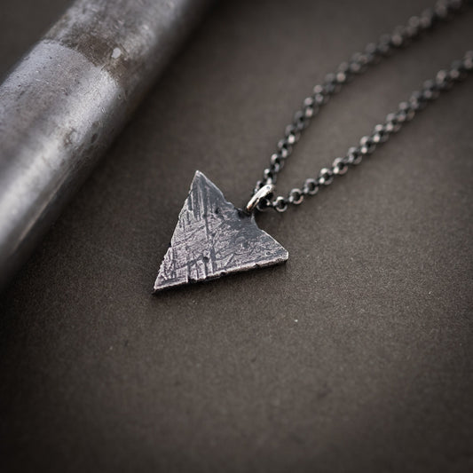 Rustic Triangle mens Geometric Strength necklace, Handmade Viking jewelry, Husband gift, boyfriend gift, Handmade Silver jewelry