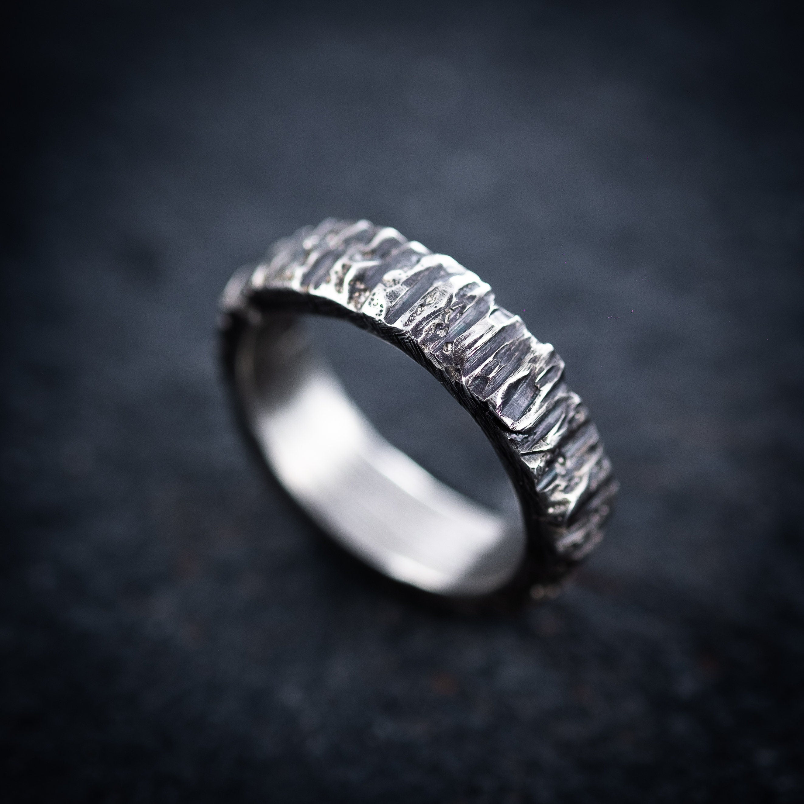 Black rustic silver men's ring, Gift idea for boyfriend - Shop moov jewelry  General Rings - Pinkoi