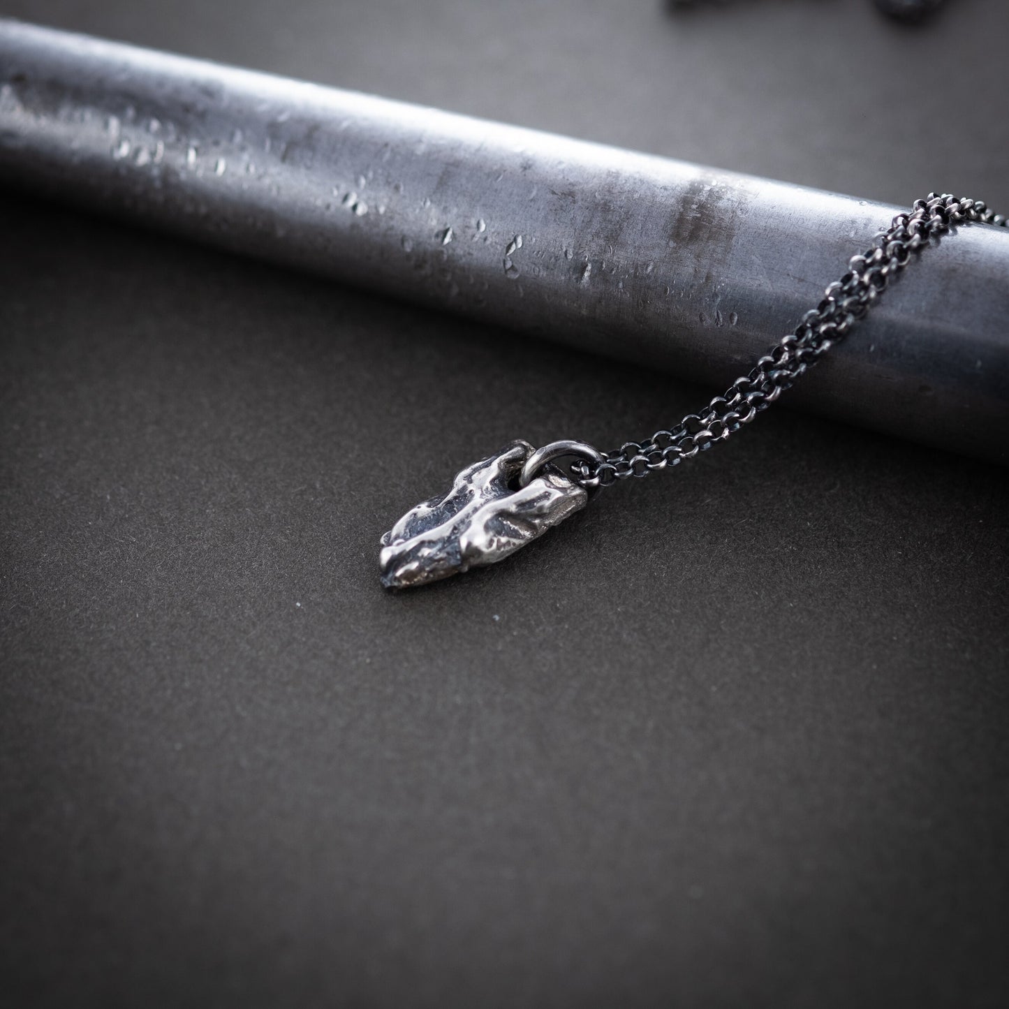 Rustic Mens Silver protection pendant necklace, Unique Mens gift,  Handmade Silver jewelry, Gift for him, Boyfriend gift, Husbant gift