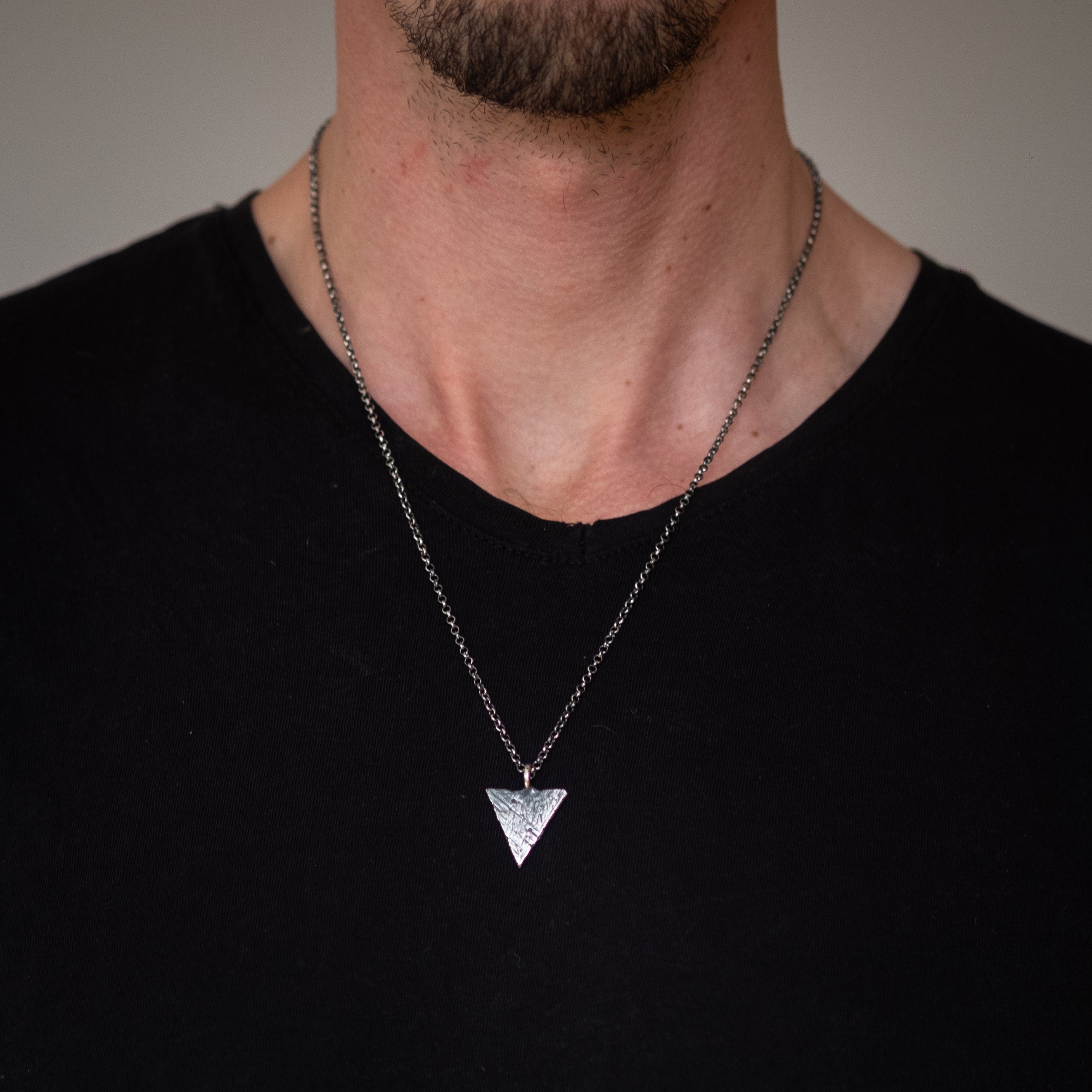 TRIGON BROWN - Vintage Alloy Triangle Pendant with Adjustable Pure Lea –  THE MEN THING
