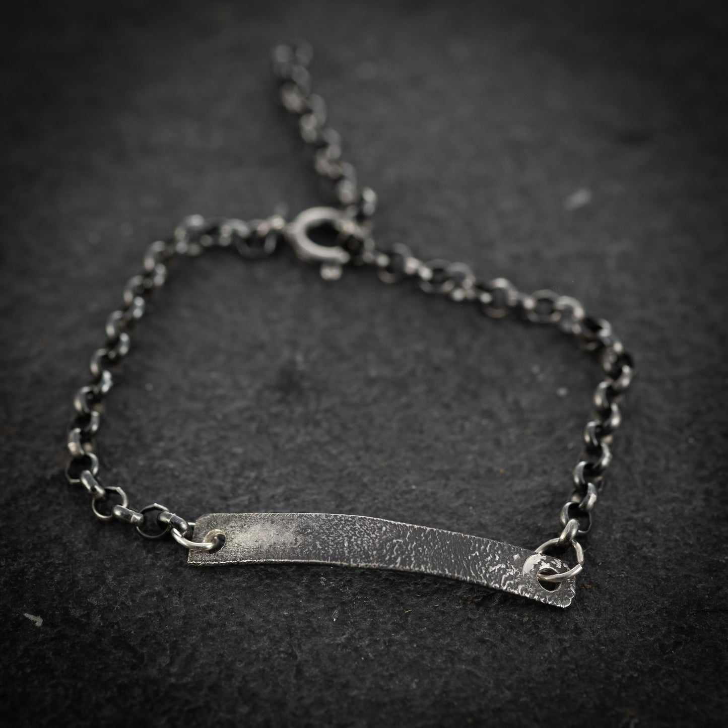 Rustic Silver Bar Bracelet for men, Handmade  sterling silver jewelry, Boho mens bracelet, oxidized silver bracelet