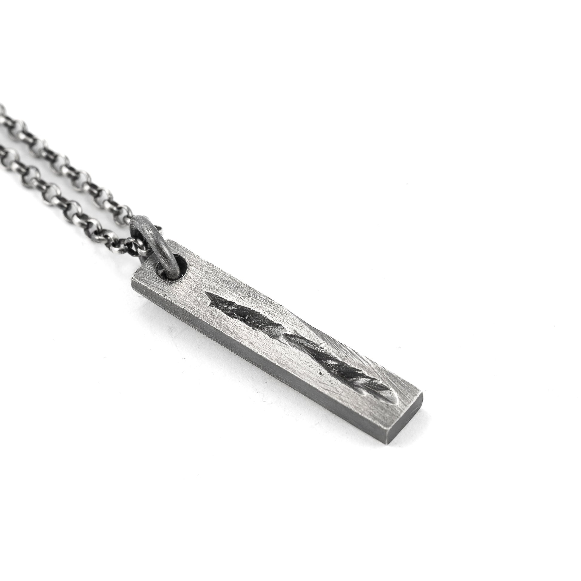 Sterling Silver Razor Blade Necklace with 24 inch Surgical Steel