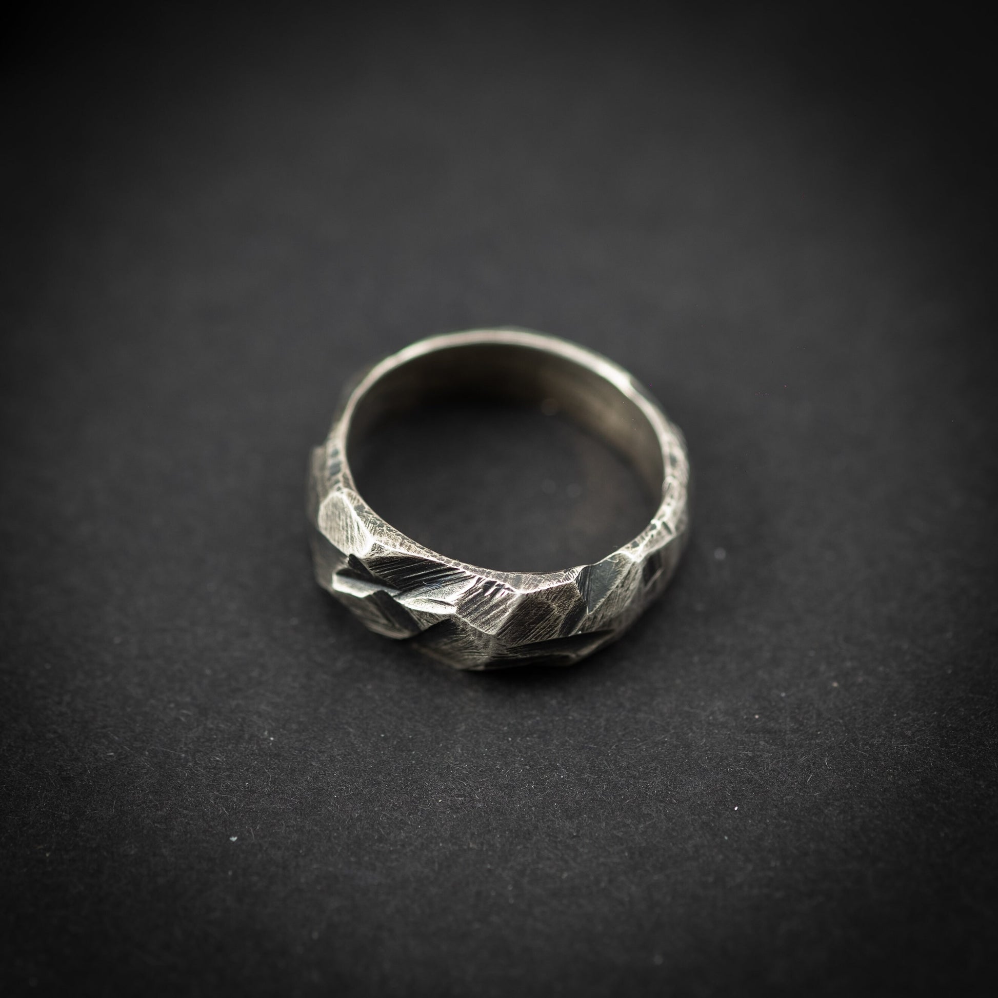 Rustic Silver mens ring, Unique gift for men, Raw brutalist ring, husband anniversary gift, handmade silver jewelry for men