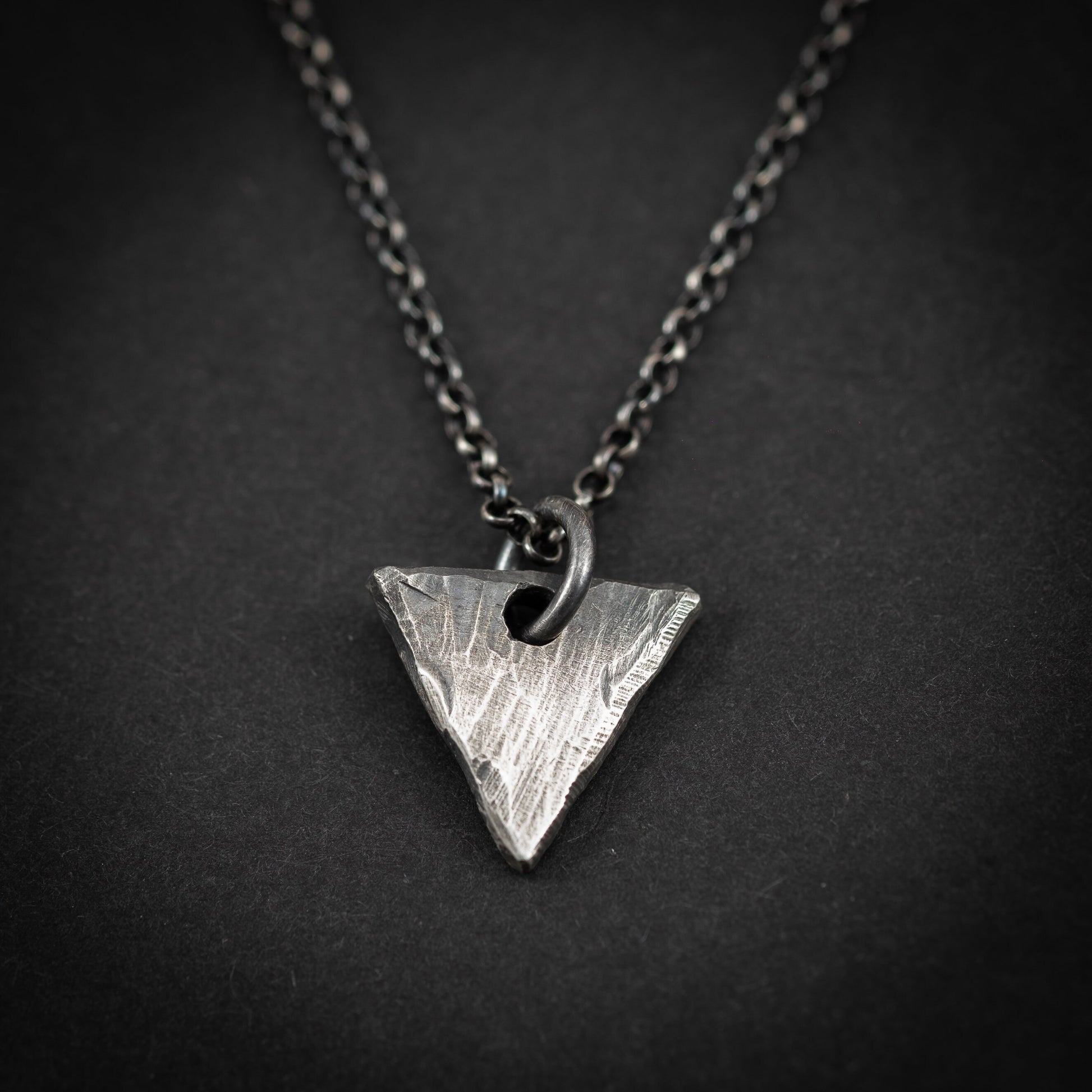 Rustic Triangle mens Geometric Strength necklace, Handmade Viking jewelry, Husband gift, boyfriend gift, Handmade Silver jewelry