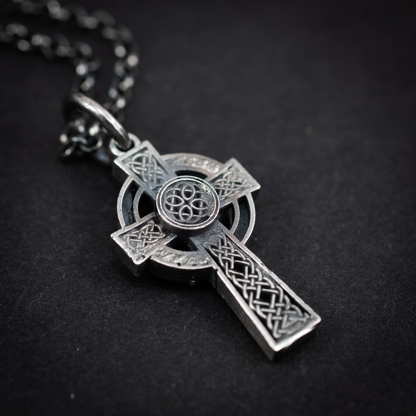 Celtic Cross Silver men pendant necklace, handmade Celtic jewelry for men, Celtic know necklace for men, Unique gift for men