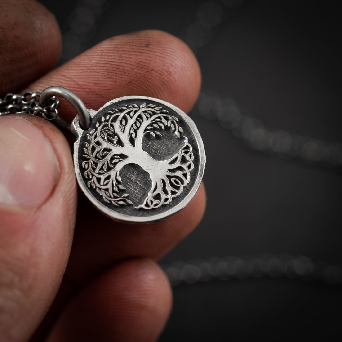 Yggdrasil Viking Tree of Life Silver necklace, Unique viking mens jewelry, Personalized rustic necklace, norse mythology jewelry, men gift