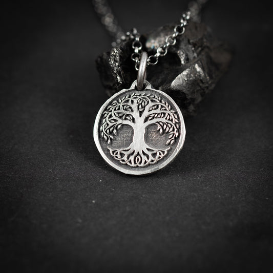 Yggdrasil Viking Tree of Life Silver necklace, Unique viking mens jewelry, Personalized rustic necklace, norse mythology jewelry, men gift